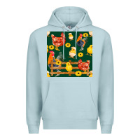 Blue Mist farm life seamless pattern Premium Hoodie - FaDigitalArtStudio