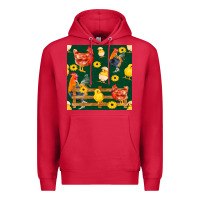 Cardinal farm life seamless pattern Premium Hoodie - FaDigitalArtStudio