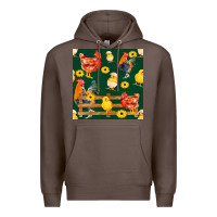 Coffee farm life seamless pattern Premium Hoodie - FaDigitalArtStudio