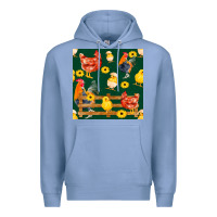 Colony Blue farm life seamless pattern Premium Hoodie - FaDigitalArtStudio
