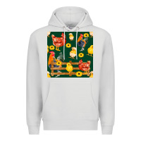 Dove Grey farm life seamless pattern Premium Hoodie - FaDigitalArtStudio