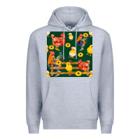 Heather Grey farm life seamless pattern Premium Hoodie - FaDigitalArtStudio