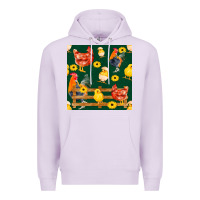 Lilac farm life seamless pattern Premium Hoodie - FaDigitalArtStudio