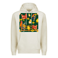 Oatmeal Heather farm life seamless pattern Premium Hoodie - FaDigitalArtStudio