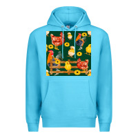Ocean Blue farm life seamless pattern Premium Hoodie - FaDigitalArtStudio