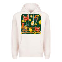 Pale Pink farm life seamless pattern Premium Hoodie - FaDigitalArtStudio