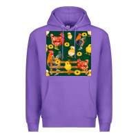 Purple farm life seamless pattern Premium Hoodie - FaDigitalArtStudio