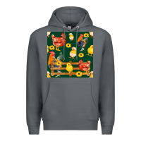 Rock farm life seamless pattern Premium Hoodie - FaDigitalArtStudio