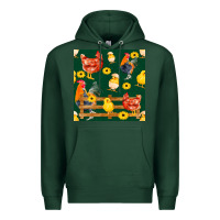 Sports Green farm life seamless pattern Premium Hoodie - FaDigitalArtStudio