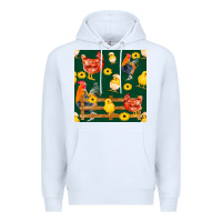 White farm life seamless pattern Premium Hoodie - FaDigitalArtStudio
