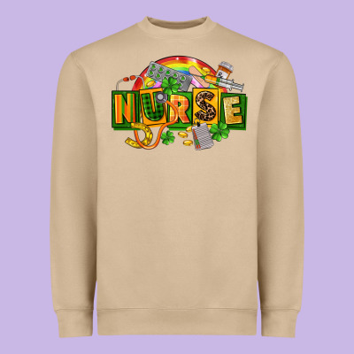Nurse St Patricks Heavyweight Sweatshirt Designed By Fadigitalartstudio