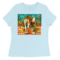 Baby Blue Western Fall Heifer Ladies Tee - LillyAllenDesigns