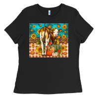 Black Western Fall Heifer Ladies Tee - LillyAllenDesigns