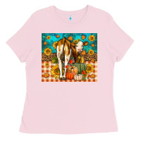 Bubblegum Pink Western Fall Heifer Ladies Tee - LillyAllenDesigns