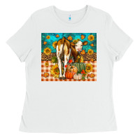 White Western Fall Heifer Ladies Tee - LillyAllenDesigns