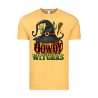 Vintage Mustard Howdy witches Vintage Tee - NancyCooperArtShop