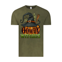 Vintage Olive Howdy witches Vintage Tee - NancyCooperArtShop