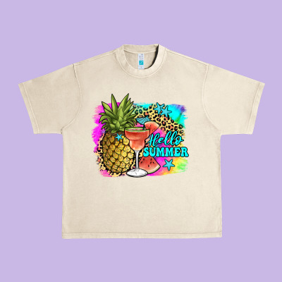 Hello Summer Urban Heavy Tee Designed By Jahusdesignshop