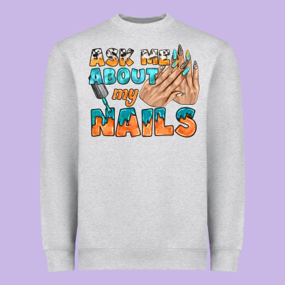 Ask Me About My Nails Bbs Heavyweight Sweatshirt Designed By Bundleandbundleshop