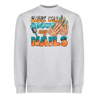 Heather Grey ask me about my nails bbs Heavyweight Sweatshirt - BundleAndBundleShop