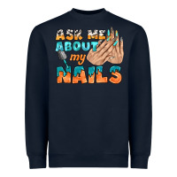 Navy ask me about my nails bbs Heavyweight Sweatshirt - BundleAndBundleShop