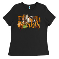 Black Fall Vibes Boer Goat Ladies Tee - LillyAllenDesigns