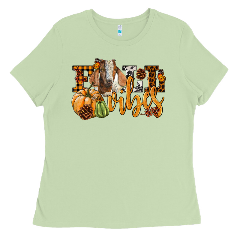 Fall Vibes Boer Goat Ladies Tee by LillyAllenDesigns | Teevron