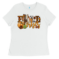 White Fall Vibes Boer Goat Ladies Tee - LillyAllenDesigns
