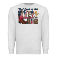 Oatmeal Heather the land yee the home of the haw Premium Sweatshirt - RacoonDesign
