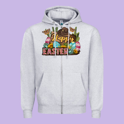 Happy Easter Zipper Hoodie Designed By Lillyallendesigns