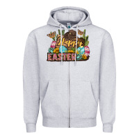 Heather Grey Happy Easter Zipper Hoodie - LillyAllenDesigns