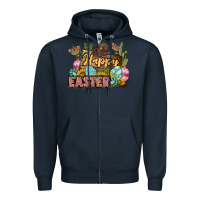 Navy Happy Easter Zipper Hoodie - LillyAllenDesigns
