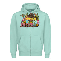 Seafoam Happy Easter Zipper Hoodie - LillyAllenDesigns