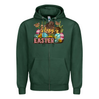 Sports Green Happy Easter Zipper Hoodie - LillyAllenDesigns