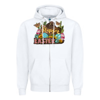 White Happy Easter Zipper Hoodie - LillyAllenDesigns