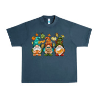 Midnight Navy Fall gnomes Urban Heavy Tee - NancyCooperArtShop