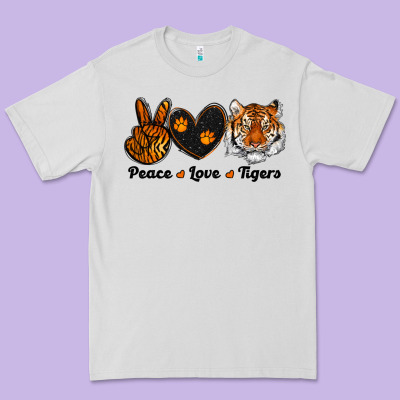 Peace Love Tigers Premium Tee Designed By Ranaportraitstore