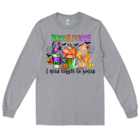 Heather Grey hocus pocus i need coffee to focus Long Sleeve Tee - CowGirlArtShop