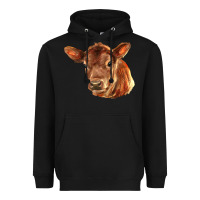 Black red angus calf face Heavyweight Hoodie - LillyAllenDesigns