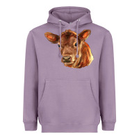 Lavender red angus calf face Heavyweight Hoodie - LillyAllenDesigns