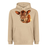 Mushroom red angus calf face Heavyweight Hoodie - LillyAllenDesigns