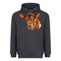 Smoke red angus calf face Heavyweight Hoodie - LillyAllenDesigns