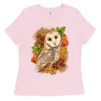 Bubblegum Pink Fall Owl Ladies Tee - LillyAllenDesigns