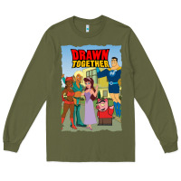 Army Green drawn together Long Sleeve Tee - lanVoArt