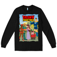 Black drawn together Long Sleeve Tee - lanVoArt