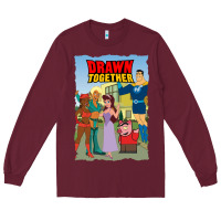 Burgundy drawn together Long Sleeve Tee - lanVoArt