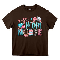 Chocolate Brown Wife Mom Nurse Heavy Core Tee - BundleAndBundleShop