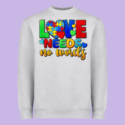 Love Needs No Words Heavyweight Sweatshirt Designed By Fadigitalartstudio