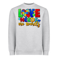 Heather Grey love needs no words Heavyweight Sweatshirt - FaDigitalArtStudio