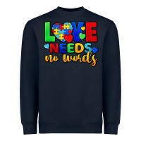 Navy love needs no words Heavyweight Sweatshirt - FaDigitalArtStudio